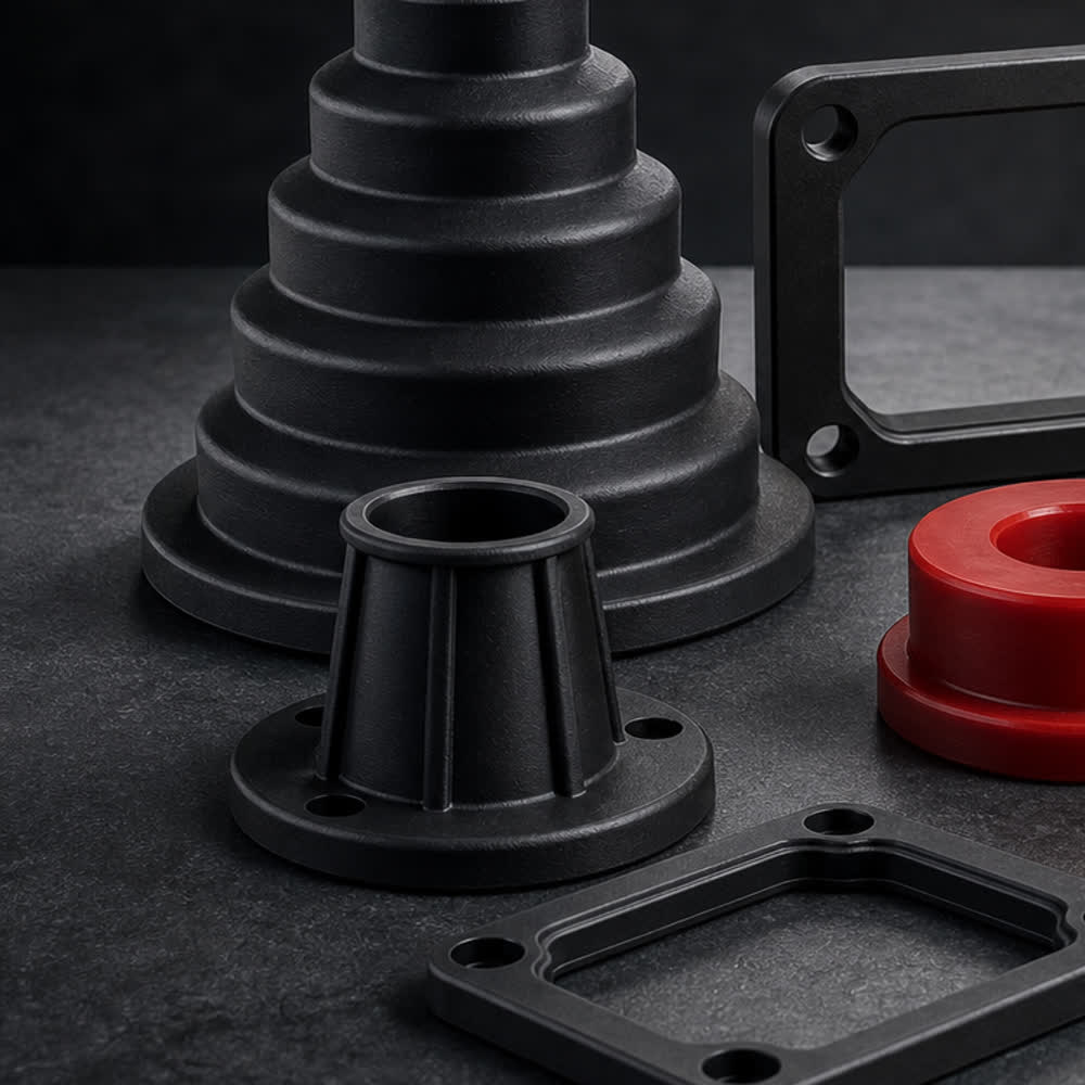 Custom rubber boots mounts and molded components